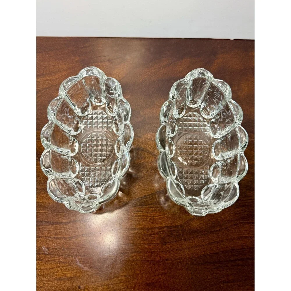 Vintage Princess House #438 Spoon Fork Holders Pair Crystal Utensil Rests